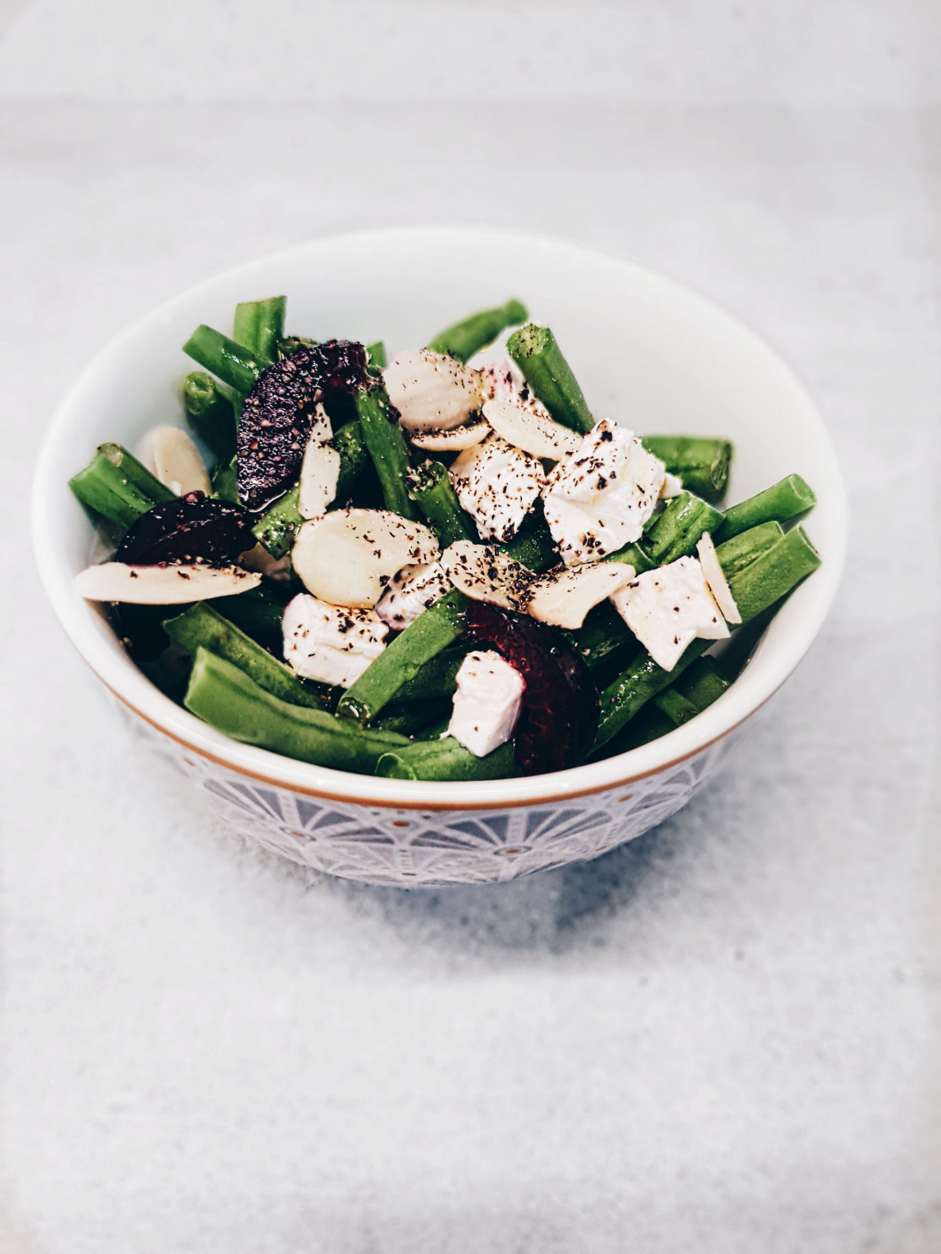 french beans with olives and feta