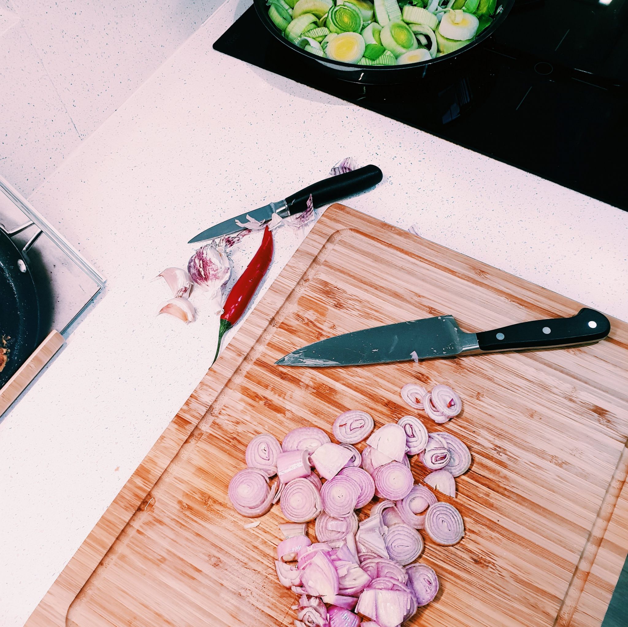 Finely chop the shallots 